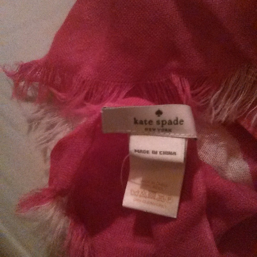 pink and white polka dot kate spade scarf